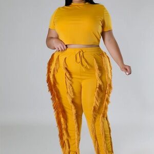 Yellow Fringe Women's Set
